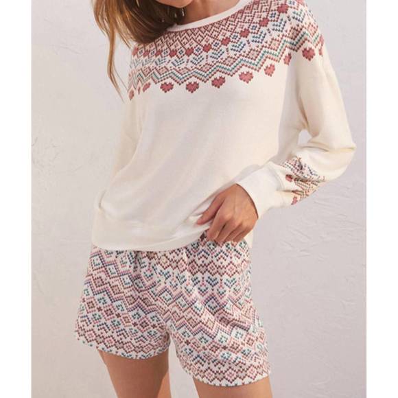 NEW Z SUPPLY cozy days fair isle short in bone - Picture 5 of 5